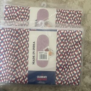 Americana Red White Blue Braided Table Runner - Set of 2